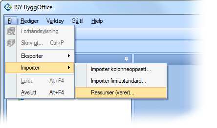 importer ressurser